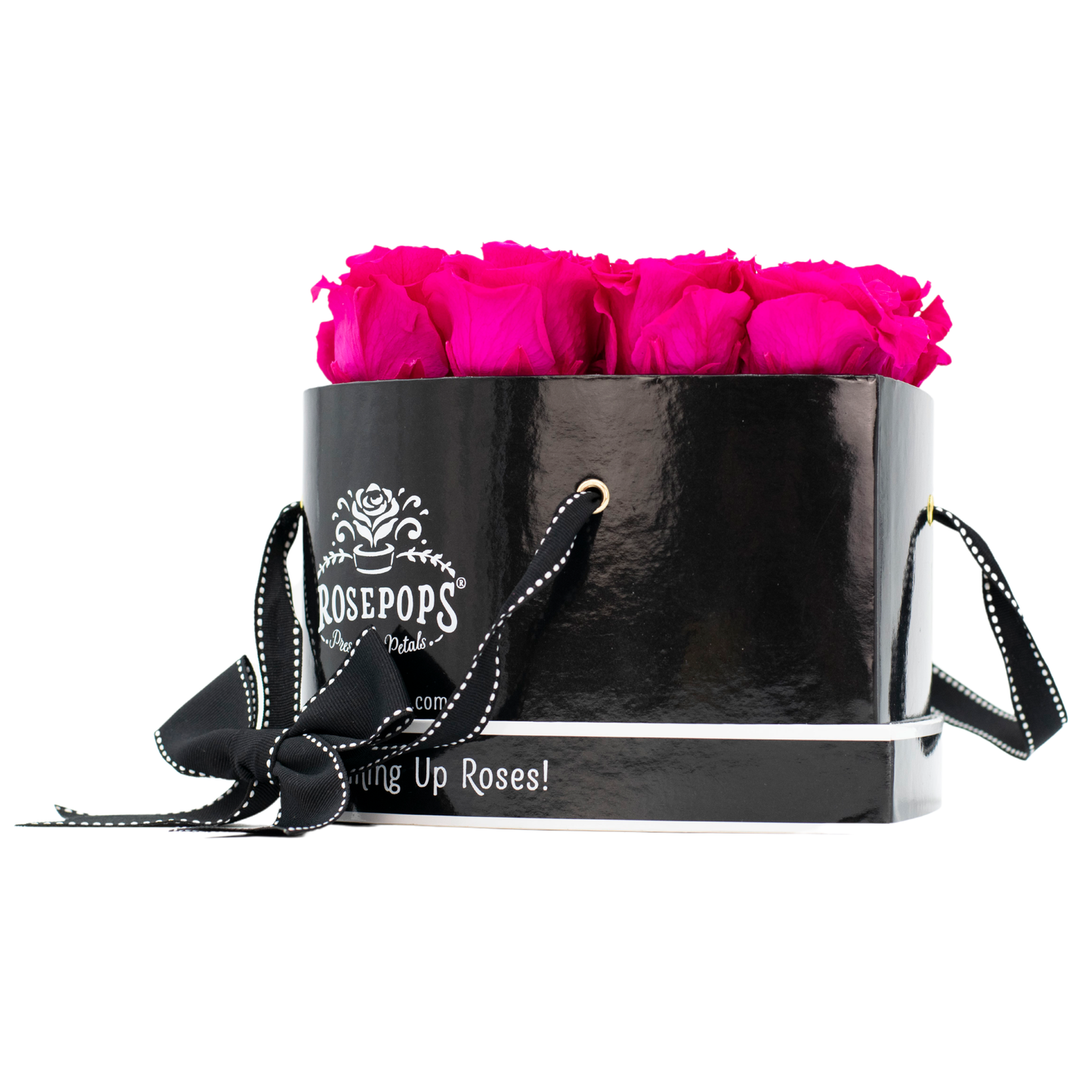Black Monogrammed Lucky 13 - Raspberry Punch Roses