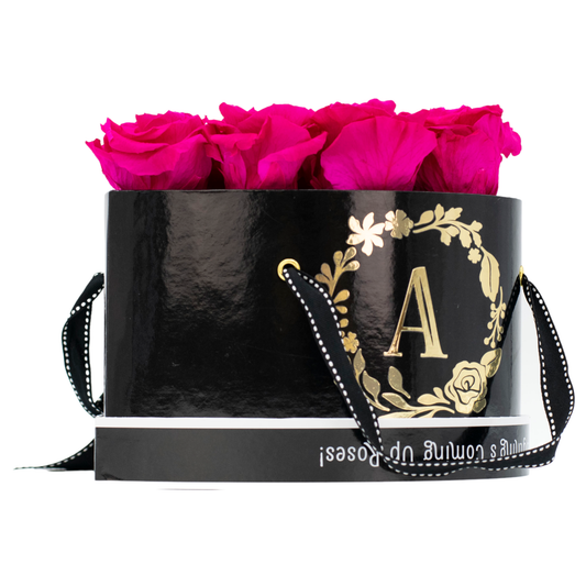 Black Monogrammed Lucky 13 - Raspberry Punch Roses