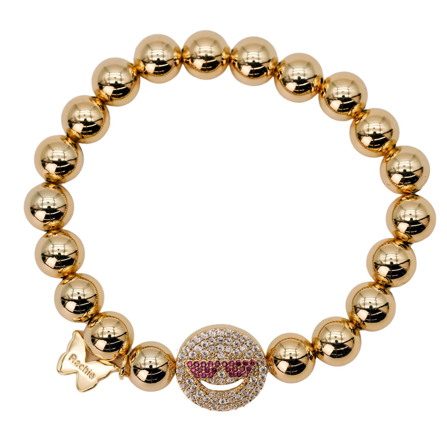 Yellow Gold Plated Pavé Gotta Wear Shades Emoji Bracelet