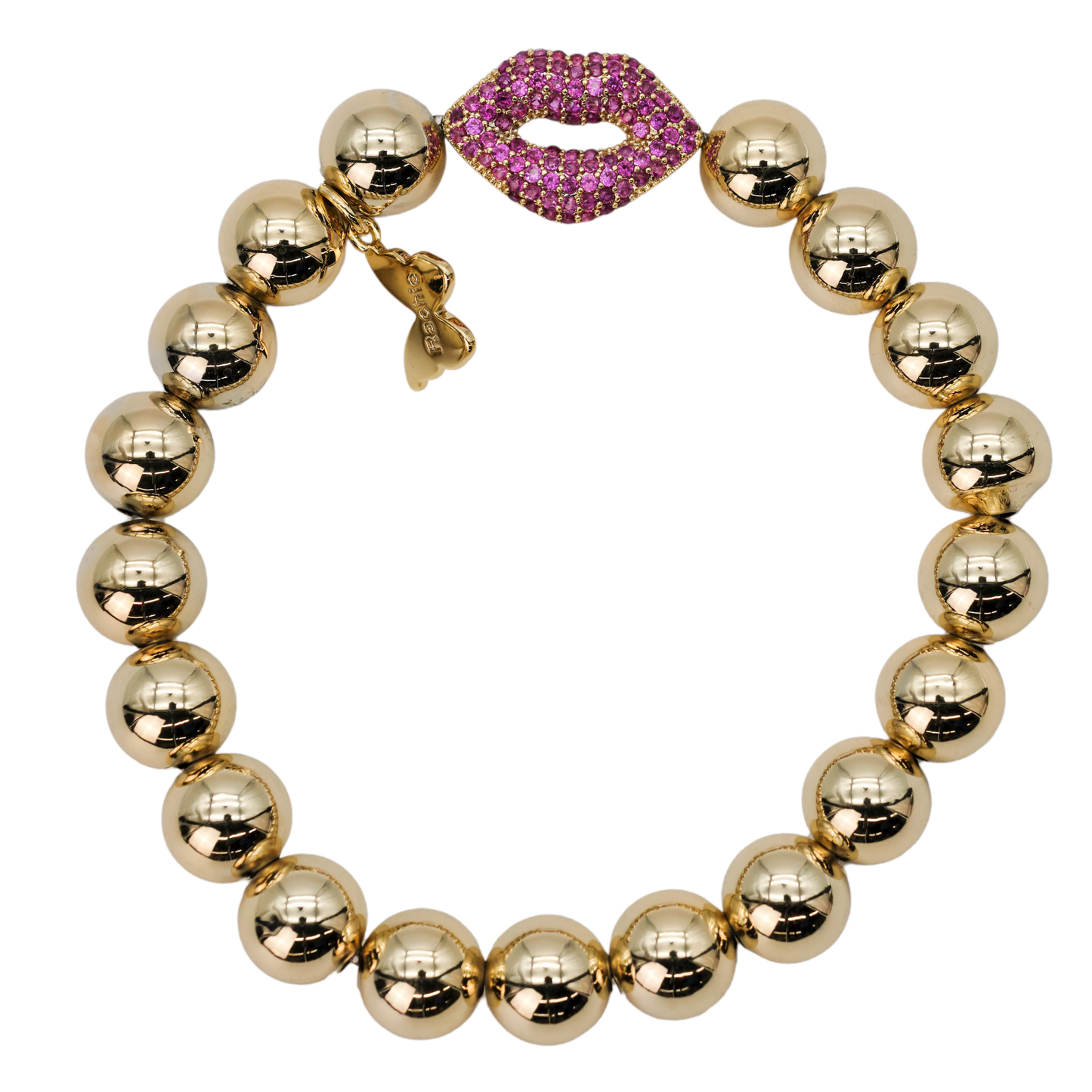 Yellow Gold Plated Lips Emoji Bracelet