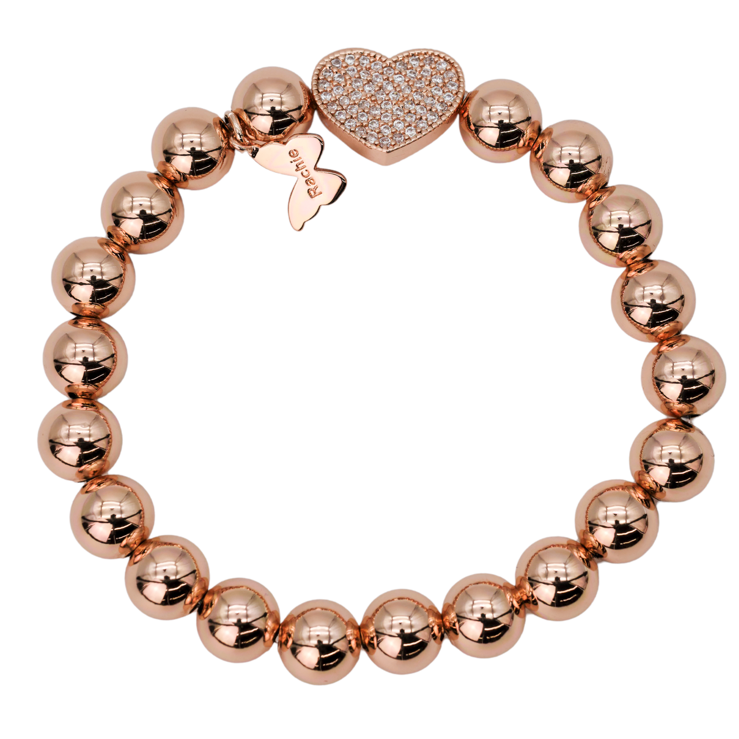 Rose Gold Plated Pavé Heart Bracelet
