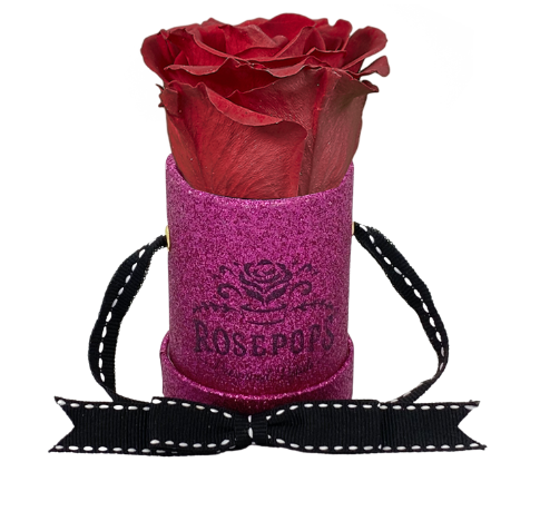 1 Rose Round - Pink Glitter