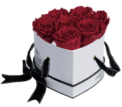 6 Roses Heart- White Lacquer