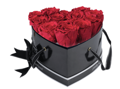 13 Roses Heart- Black Lacquer