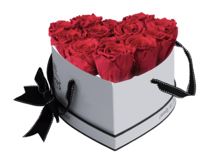 13 Roses Heart- White Lacquer