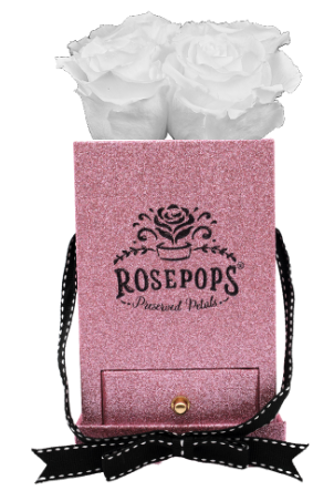 4 Roses Square with Drawer - Pink Shimmer