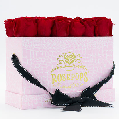 12 Roses Rectangle - Pink Croc