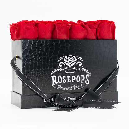 12 Roses Rectangle - Black Croc