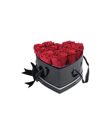 13 Roses Heart- Black Lacquer