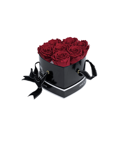6 Roses Heart- Black Lacquer