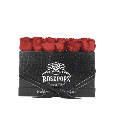 18 Roses Rectangle - Black Croc