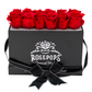Black Monogrammed Keeper by the Dozen - 12 Red Roses