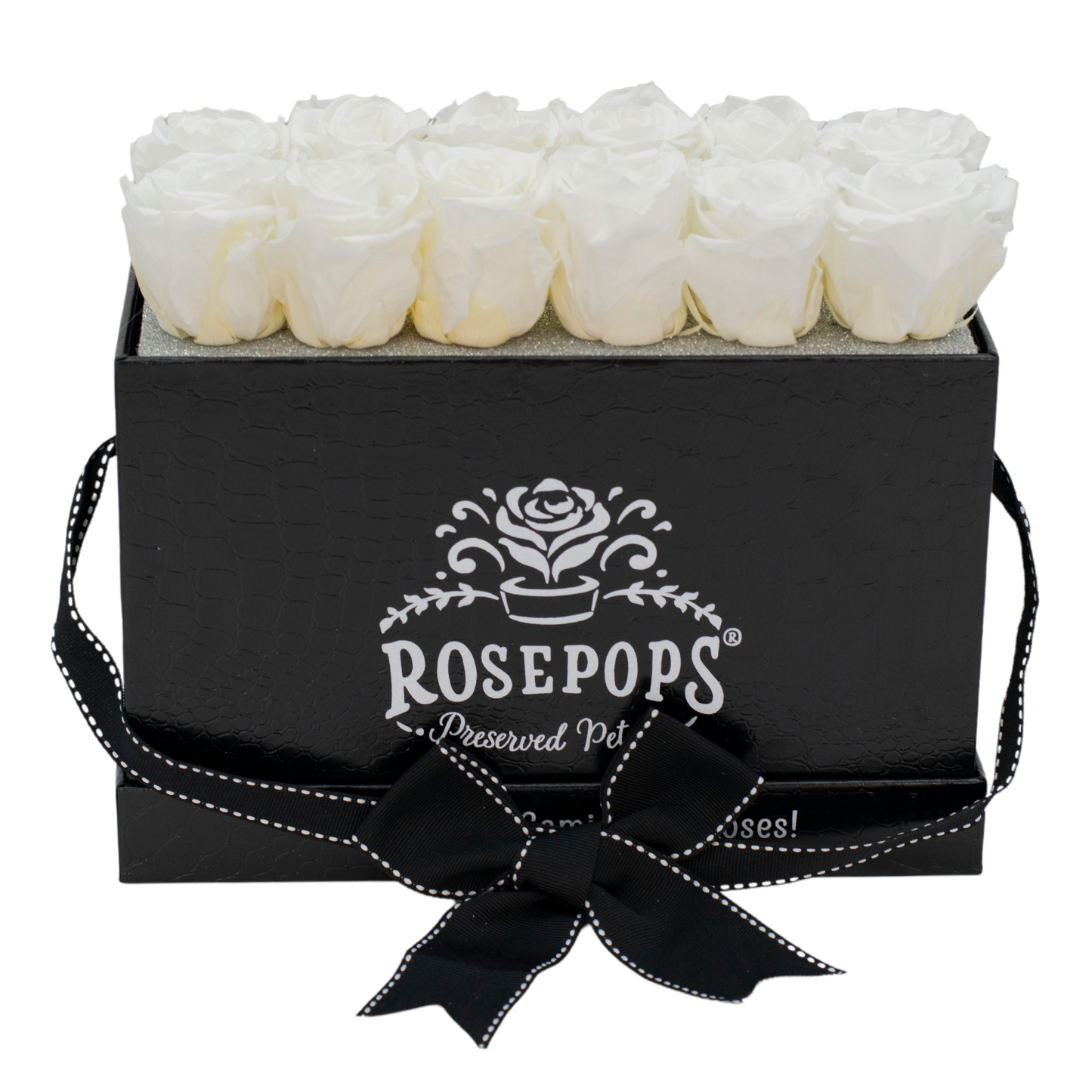 The Black Monogrammed Keeper by the Dozen- Marshmallow Fluff Roses