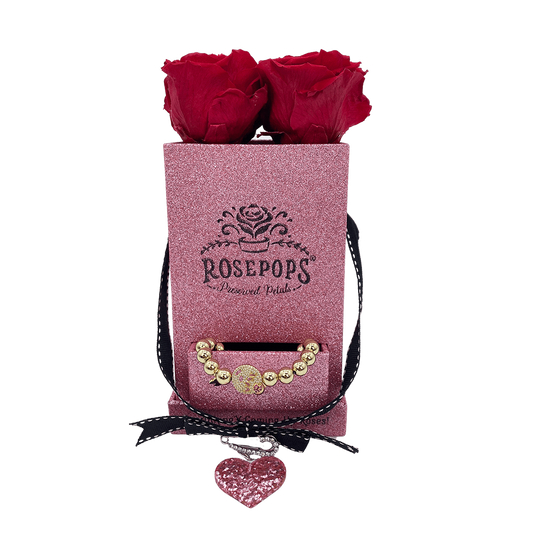POP Rocks with a Kiss - 4 Red Roses