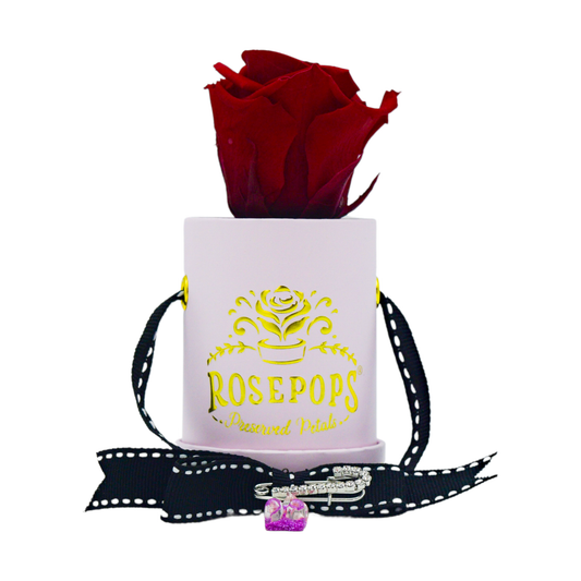 One Preserved Rose with a Bear Charm