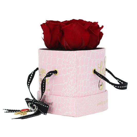 Three Preserved Roses in Pink Heart Shaped Box by Rosepops 1