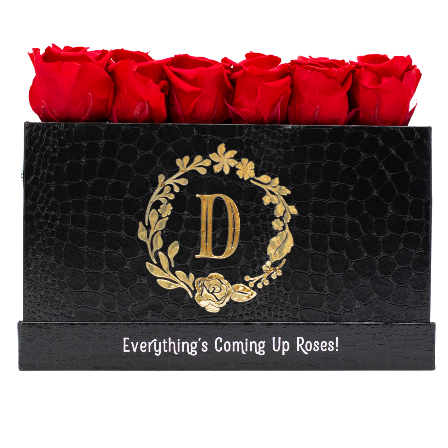 The Black Monogrammed Keeper by the Dozen - Cherry Crush Roses