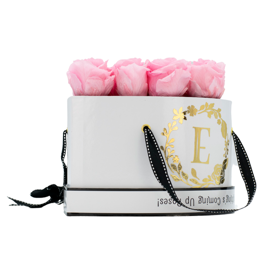 The White Monogrammed Lucky 13 - Cotton Candy Roses