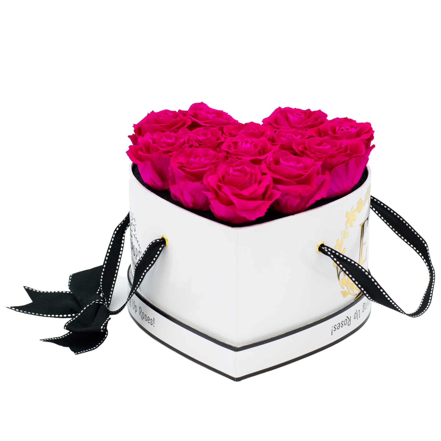 The White Monogrammed Lucky 13 - Raspberry Punch Roses